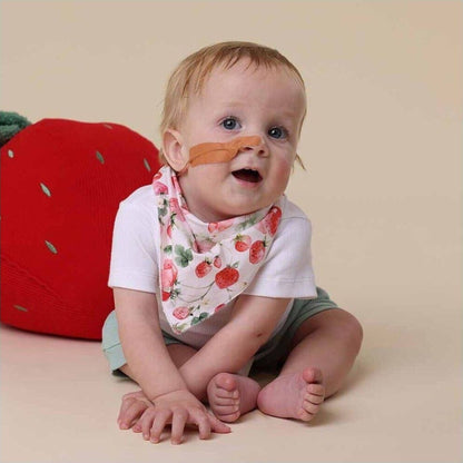 Snuggle Hunny Strawberry Organic Dribble Bib | Aster & Ruby