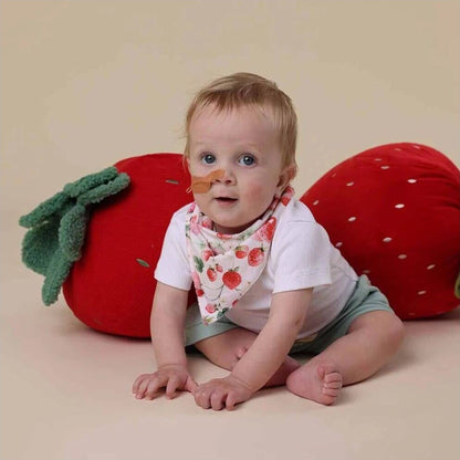 Snuggle Hunny Strawberry Organic Dribble Bib | Aster & Ruby