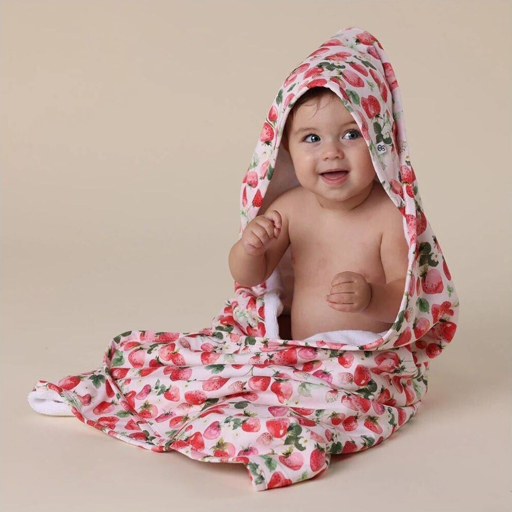 Snuggle Hunny Kids Strawberry Organic Hooded Baby Towel | Aster & Ruby