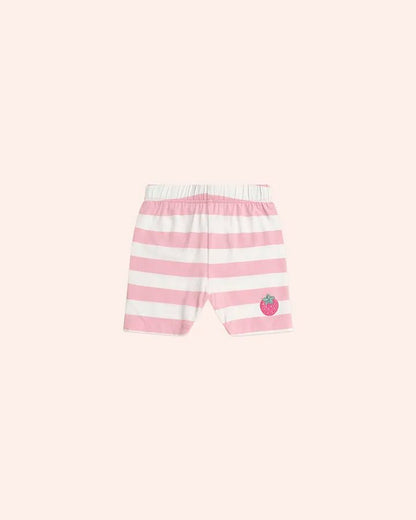 Strawberry Stripe Bike Short - Aster & Ruby