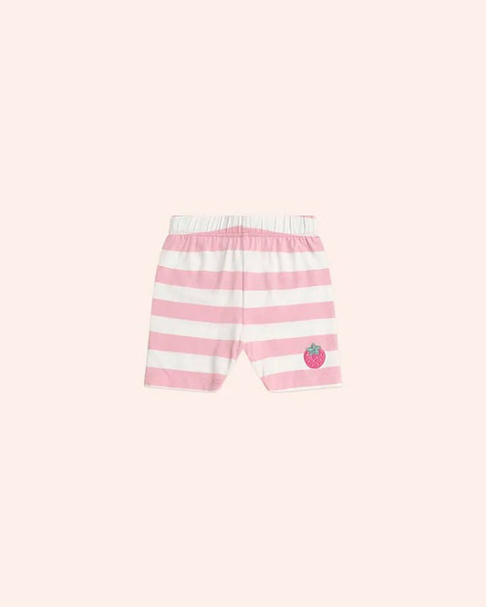 Strawberry Stripe Bike Short - Aster & Ruby