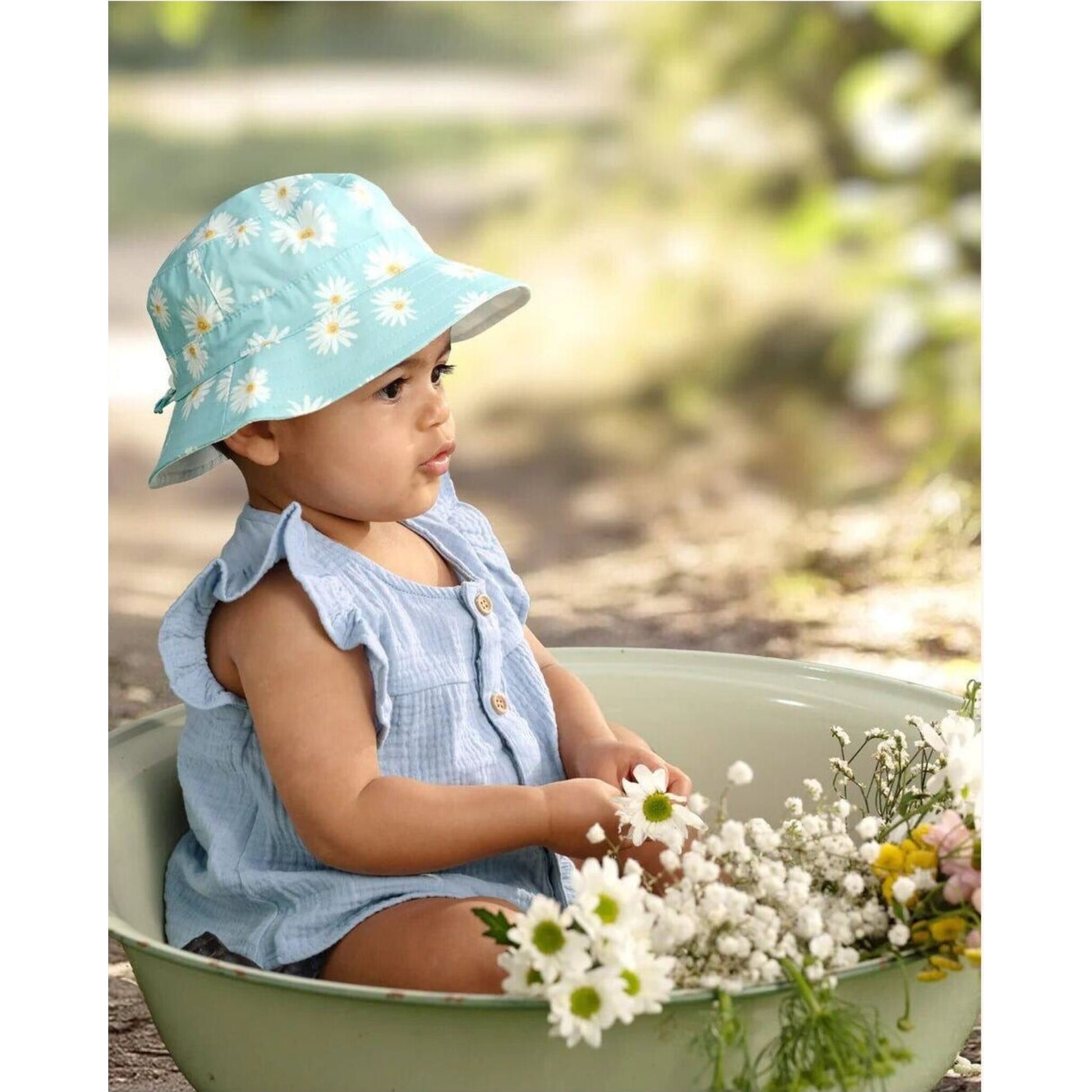 Toshi Sunhat Spell Daisy Teal | Aster & Ruby