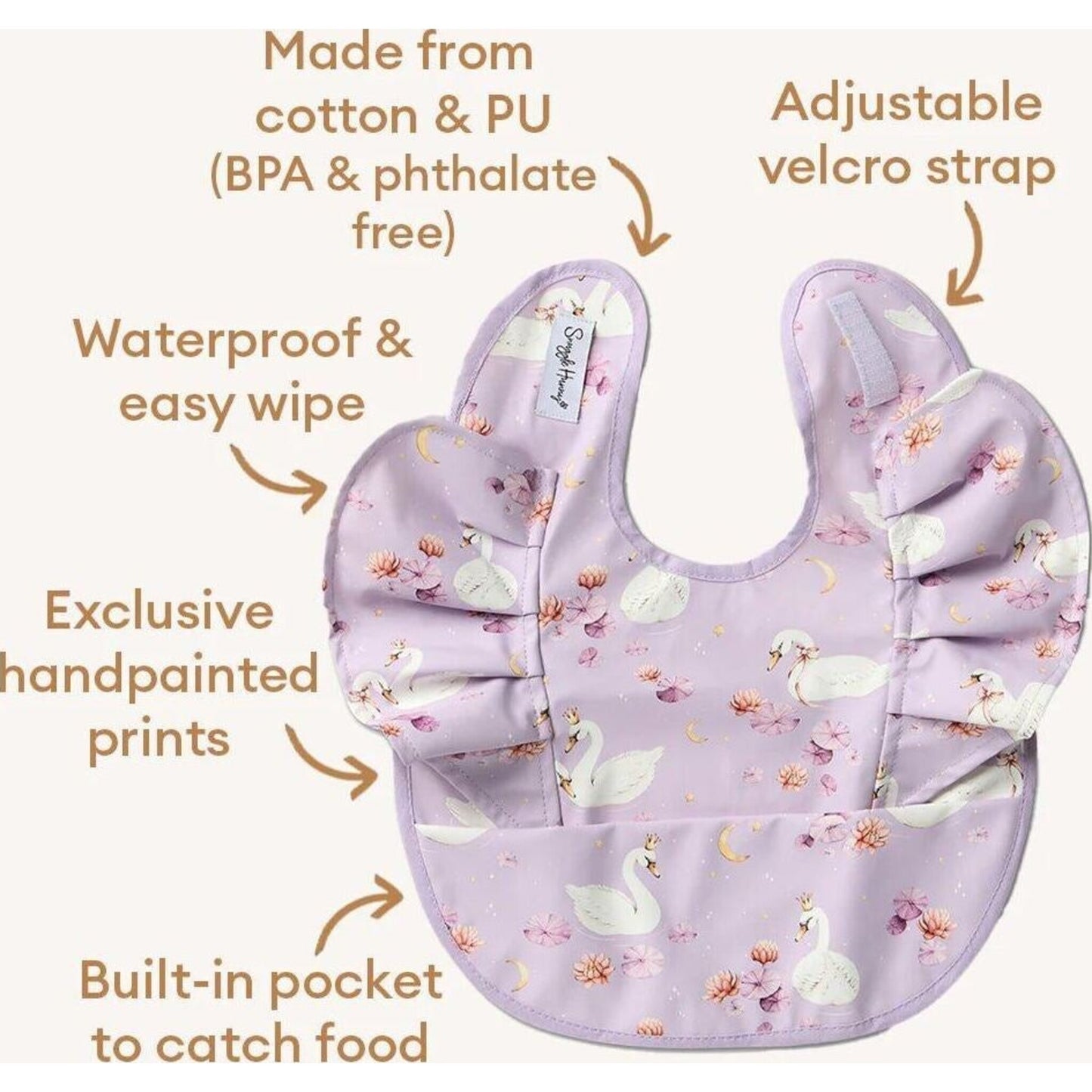 Snuggle Hunny Swan Lake Frill Snuggle Bib | Aster & Ruby