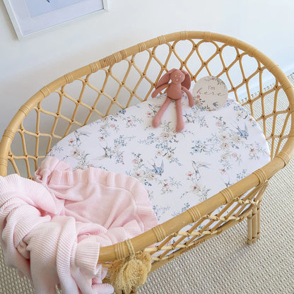 Sweet Swallows Organic Bassinet Sheet / Change Pad Cover