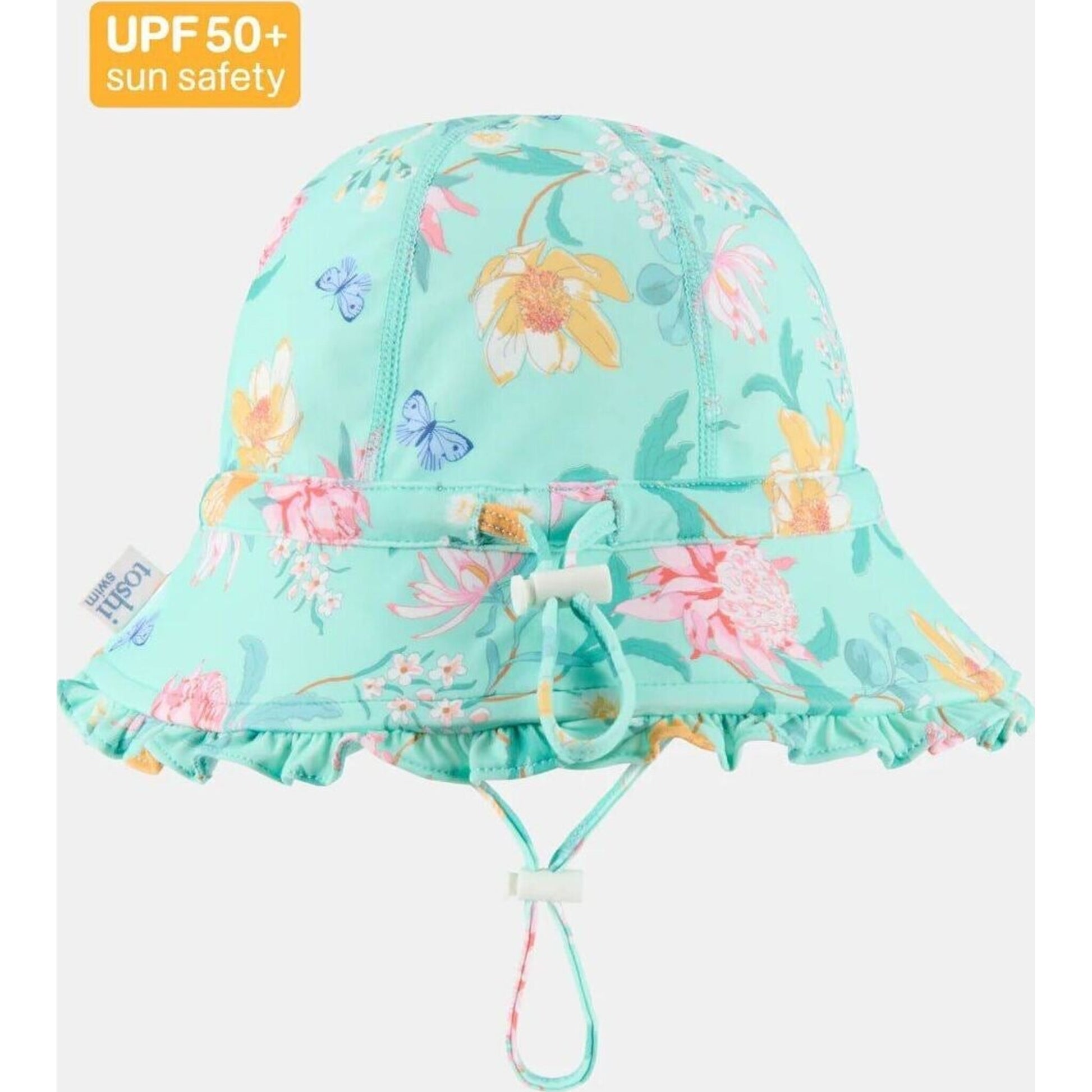 Toshi Swim Bell Hat Ripple Waratah Mint | Aster & Ruby