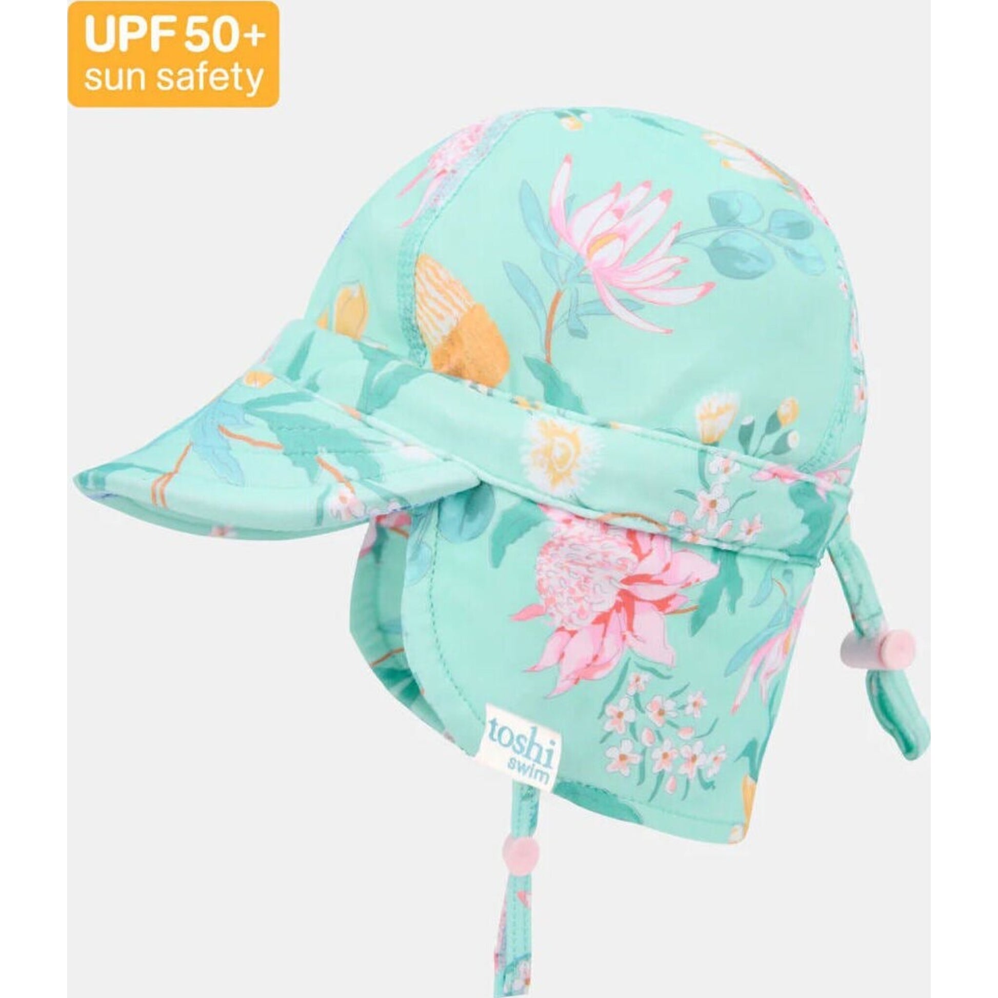 Toshi Swim Flap Cap Paradise Waratah Mint | Aster & Ruby