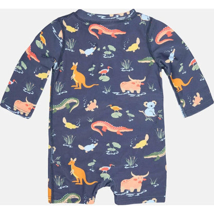 Toshi Swim Onesie L/S Splash Kakadu Moonlight | Aster & Ruby