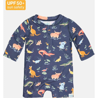 Toshi Swim Onesie L/S Splash Kakadu Moonlight | Aster & Ruby