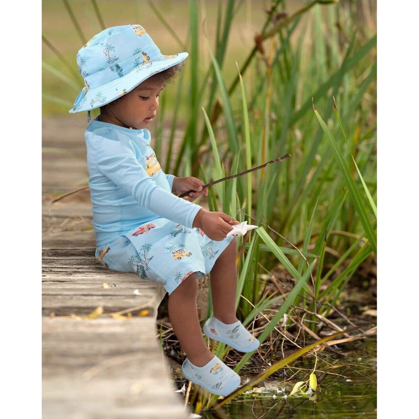 Toshi Swim Sunhat Paradise Swell Seekers Sky | Aster & Ruby