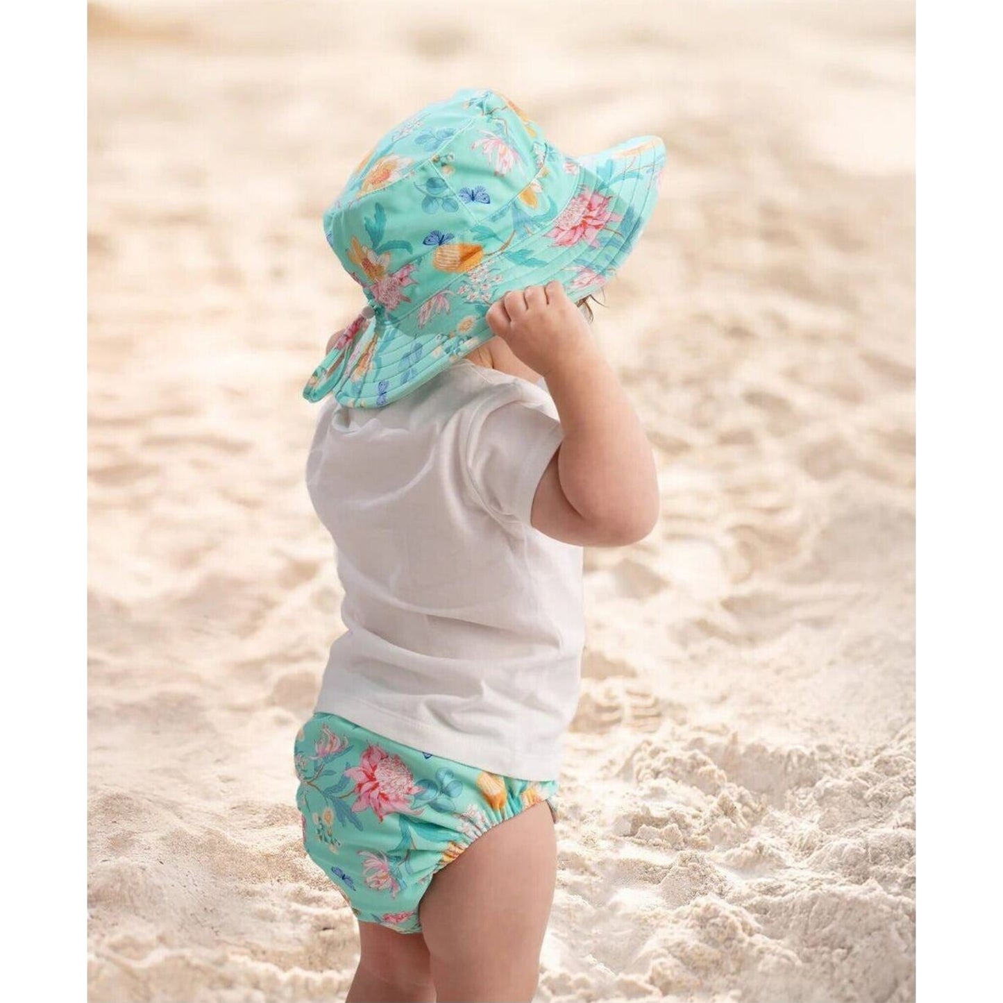 Toshi Swim Sunhat Paradise Waratah Mint | Aster & Ruby