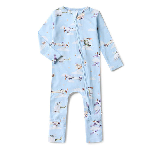 Taking Flight Organic Snugglesuit Convertible Romper - Aster & Ruby