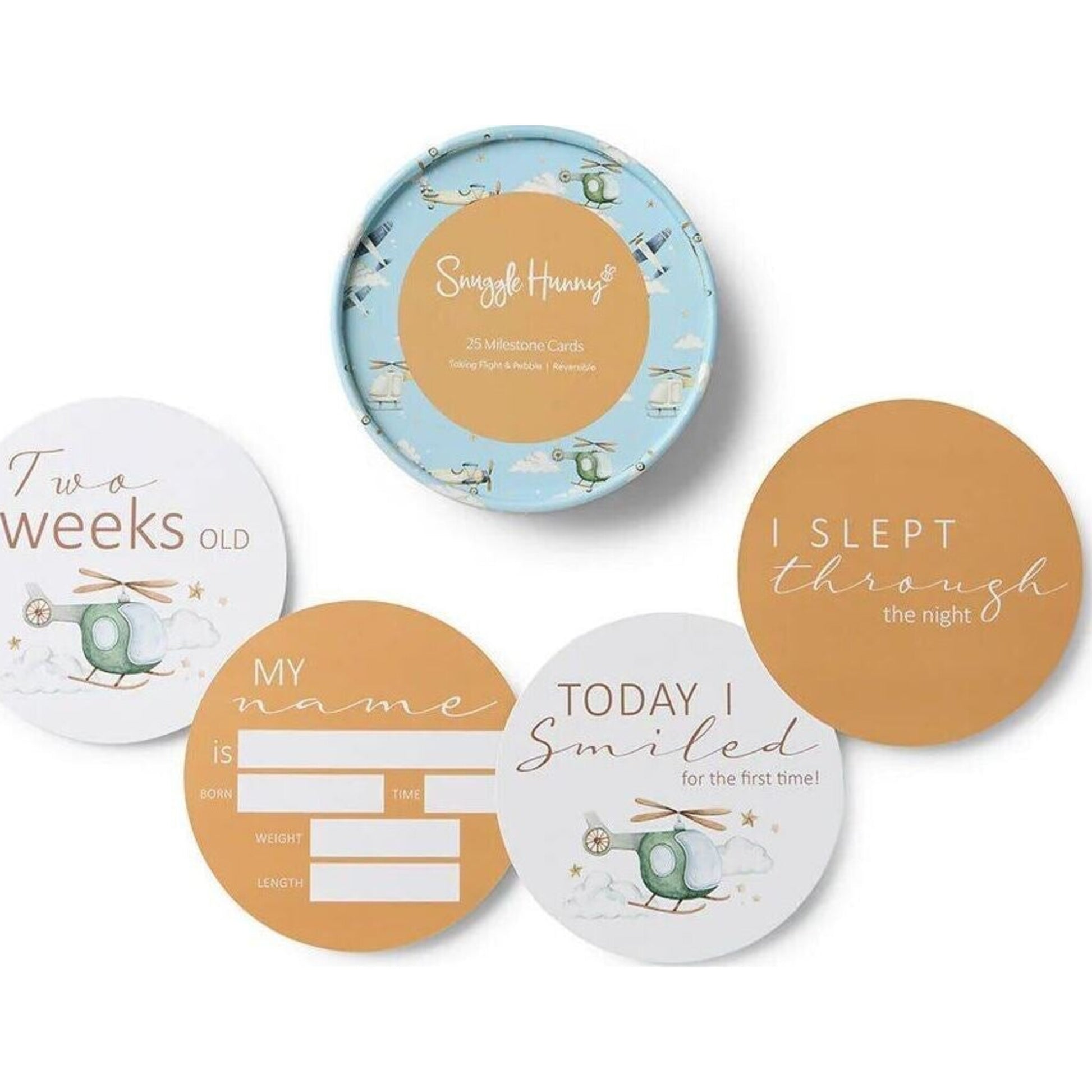Snuggle Hunny Kids Taking Flight & Pebble Reversible Milestone Cards | Aster & Ruby