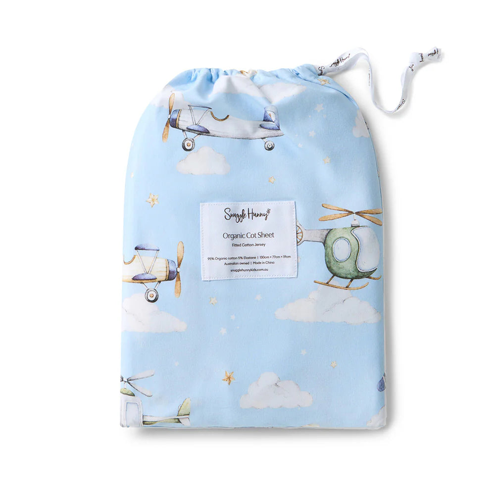 Taking Flight Organic Fitted Cot Sheet
