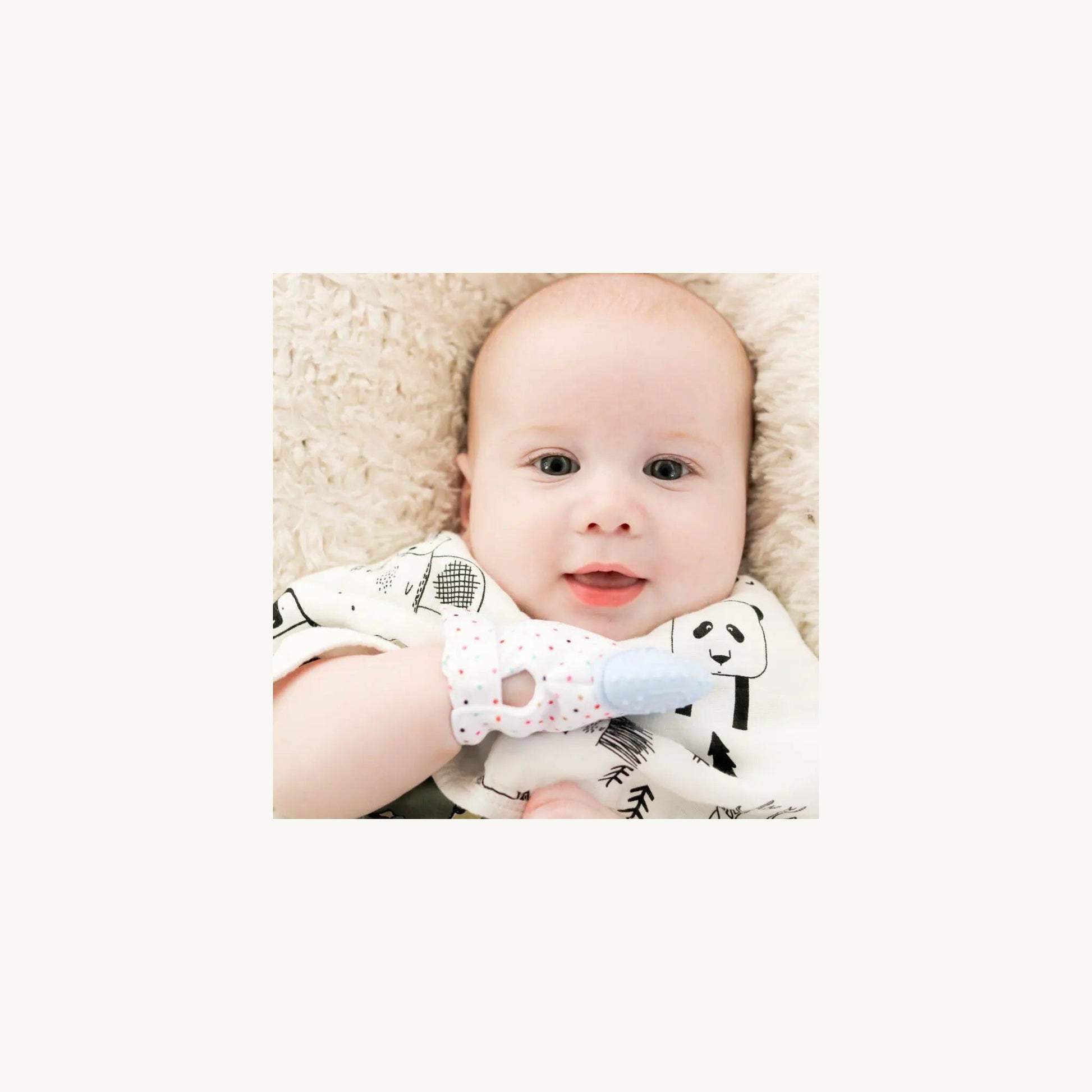 Zebra Babies Teething Mitten Glove Rose Quartz | Aster & Ruby