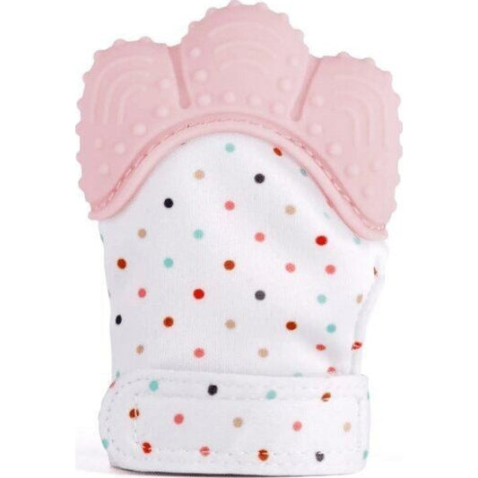 Zebra Babies Teething Mitten Glove Rose Quartz | Aster & Ruby