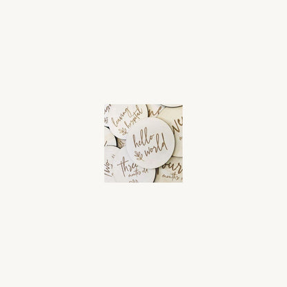 Timber Tinkers Timber Tinkers Leaf Milestone Wood Discs | Aster & Ruby