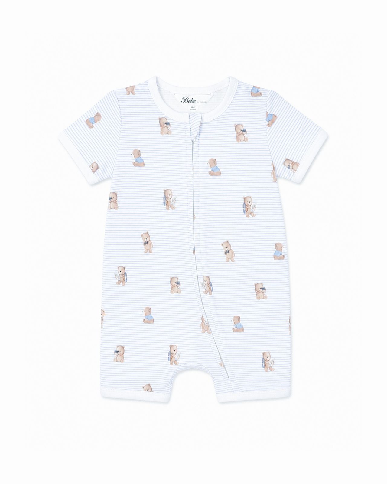 Brady Stripe Organic SS Zip Romper