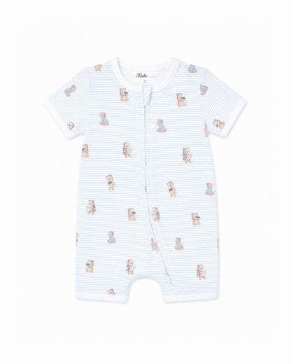 Brady Stripe Organic SS Zip Romper