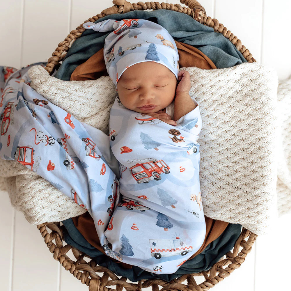To The Rescue Organic Jersey Wrap & Beanie Set