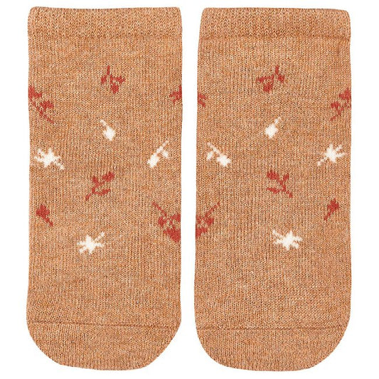 Toshi Organic Baby Socks Jaquard Maple Leaves-Aster & Ruby