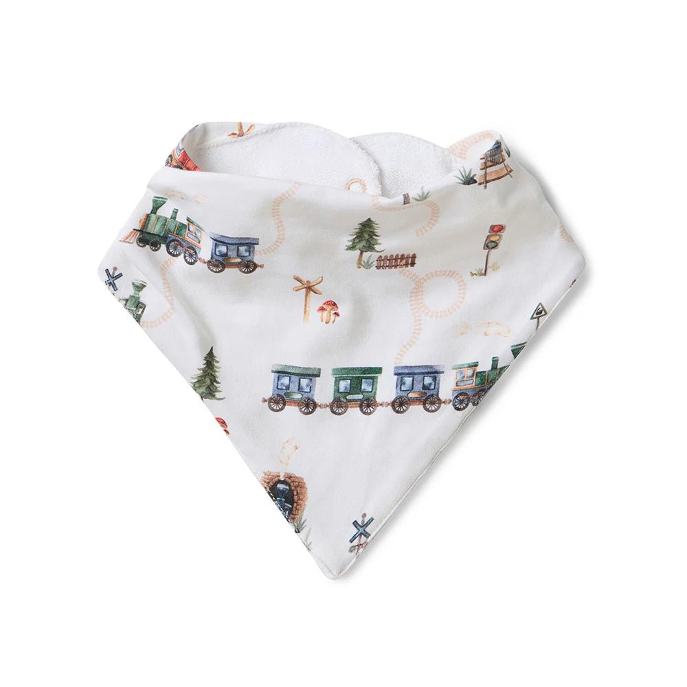 Trains Organic Dribble Bib - Aster & Ruby