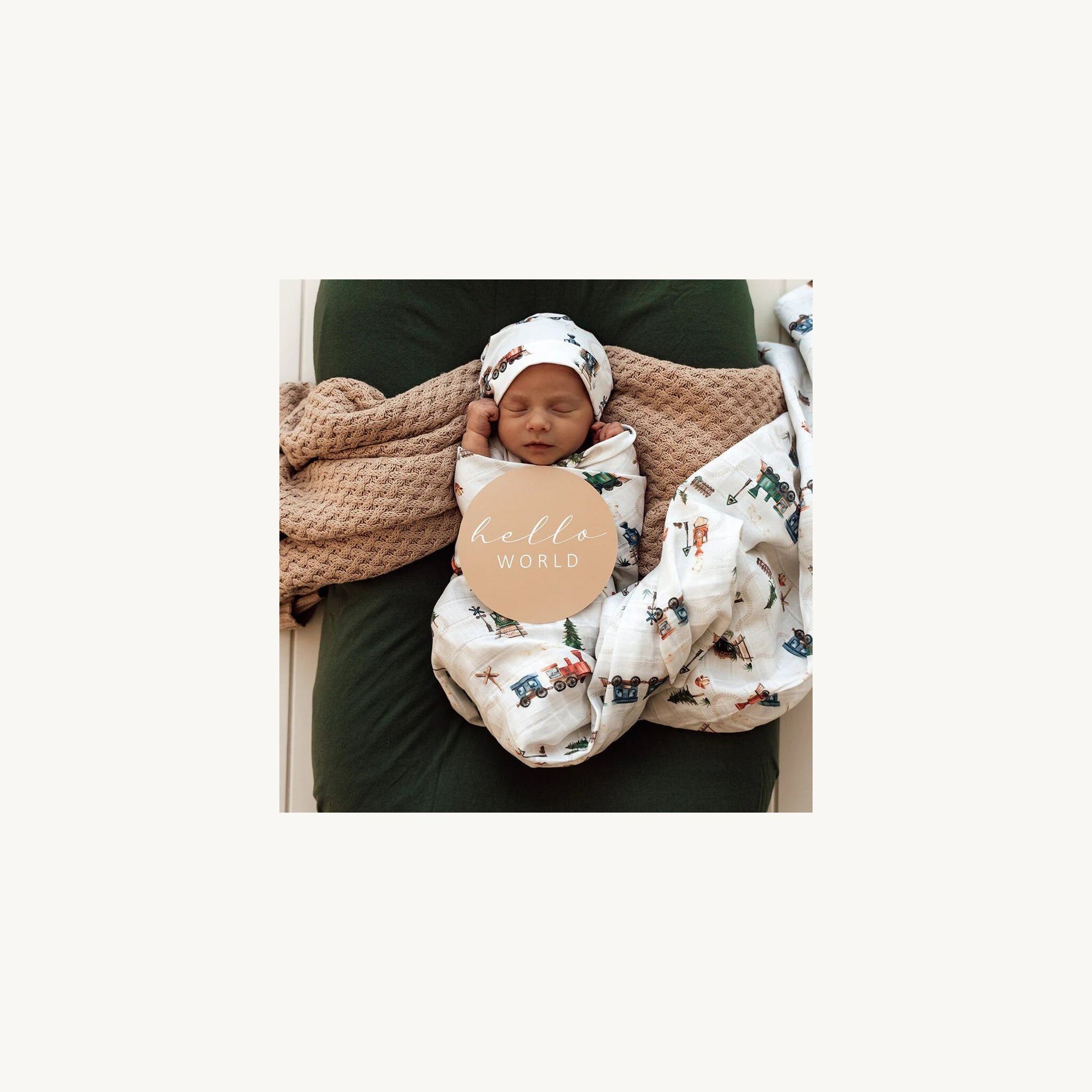 Snuggle Hunny Kids Trains & Pebble Reversible Milestone Cards | Aster & Ruby