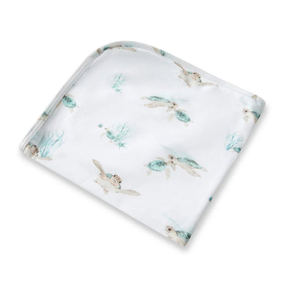 Turtle Organic Jersey Wrap & Beanie Set - Aster & Ruby