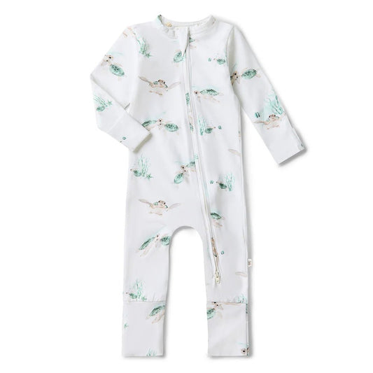 Turtle Organic Snugglesuit Convertible Romper - Aster & Ruby