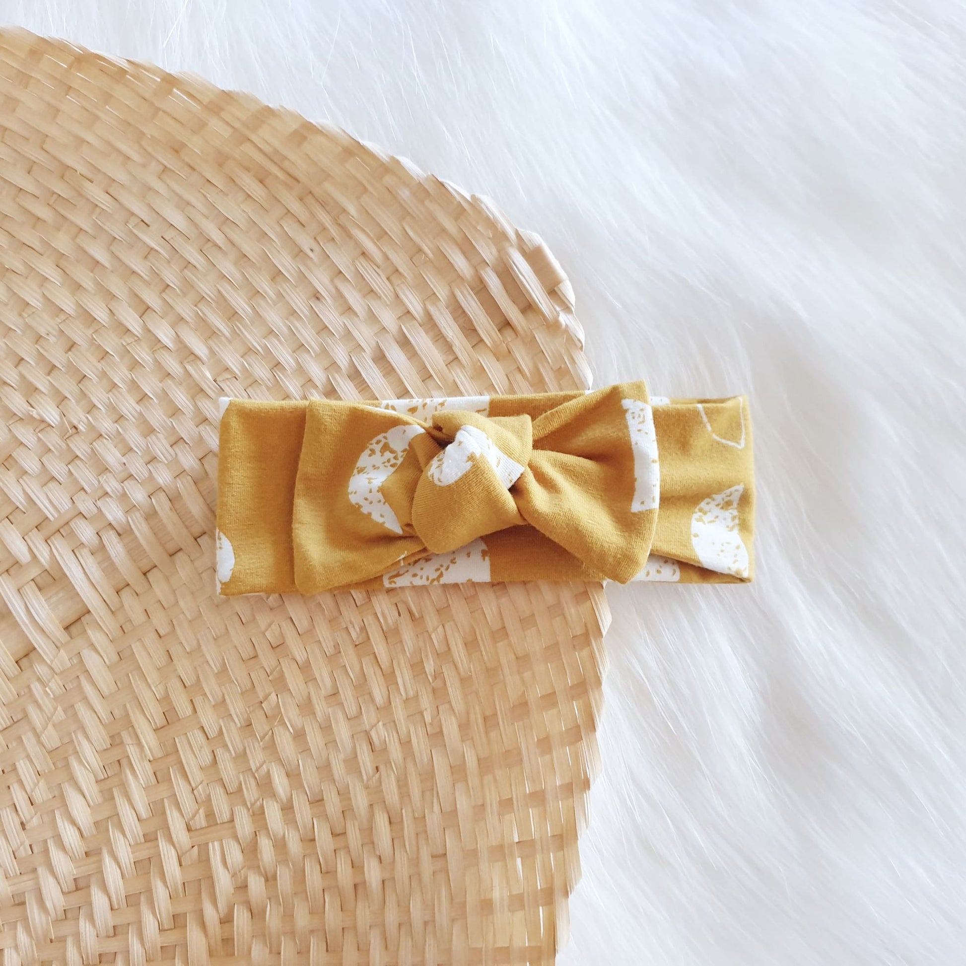 Twilight Mustard Bow Headband-Aster & Ruby