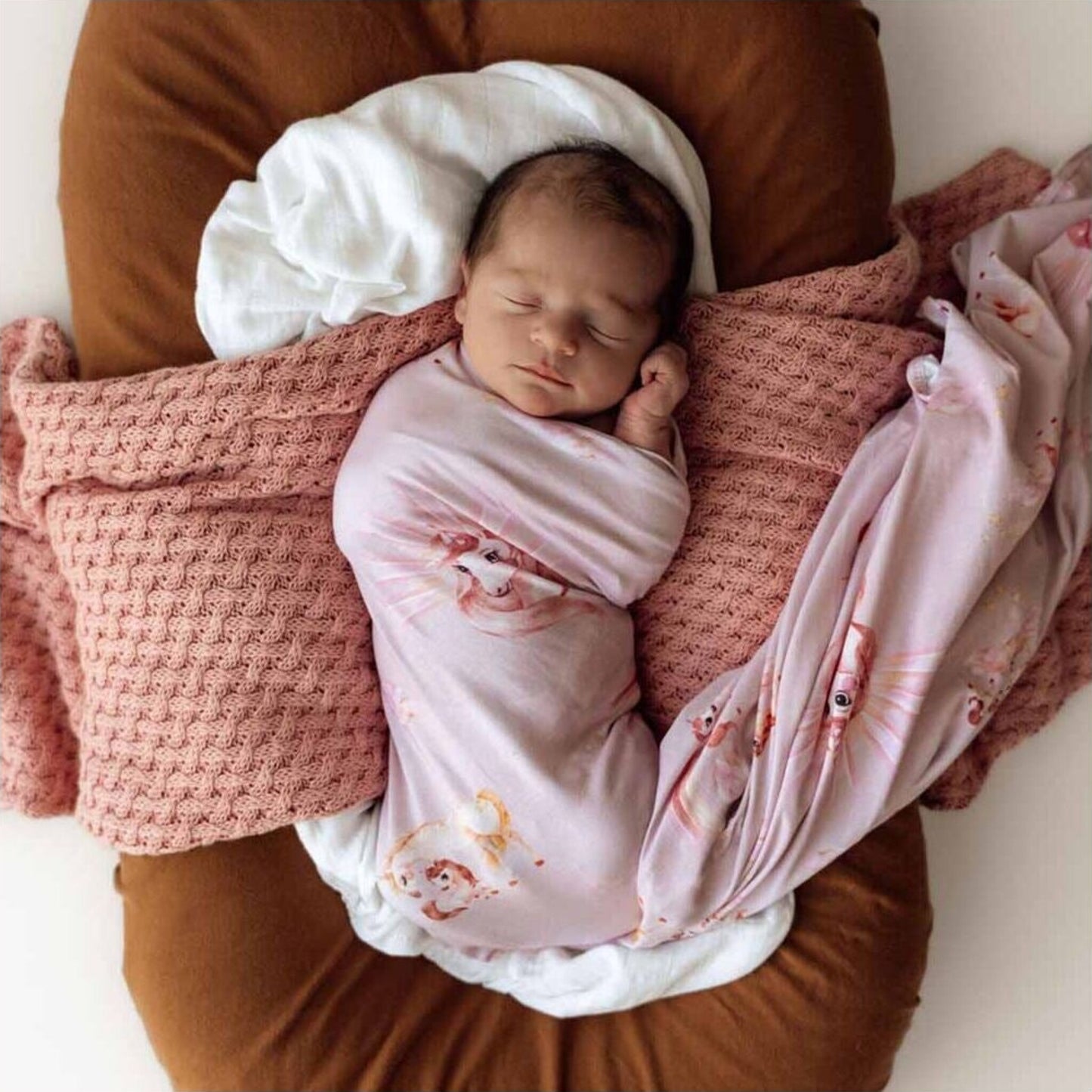 Snuggle Hunny Twinkle Organic Jersey Wrap & Topknot Set | Aster & Ruby