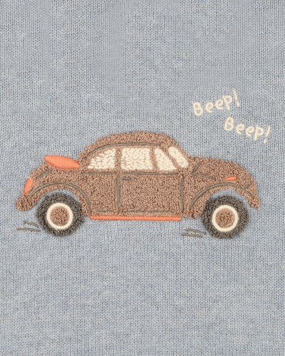 Alvin Car Organic Knitted Jumper Sky Blue