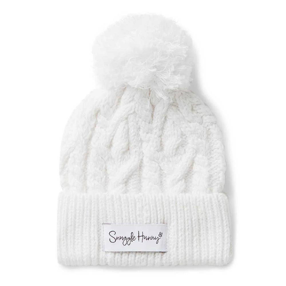 White Organic Baby Knit Beanie - Aster & Ruby