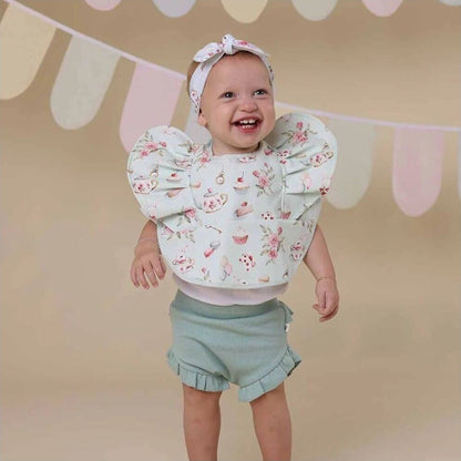 Snuggle Hunny White Rabbit Frill Snuggle Bib | Aster & Ruby