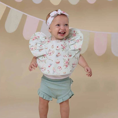 Snuggle Hunny White Rabbit Frill Snuggle Bib | Aster & Ruby