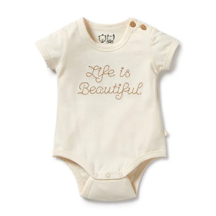 Wilson & Frenchy Organic Bodysuit - Life Is Beautiful - Aster & Ruby