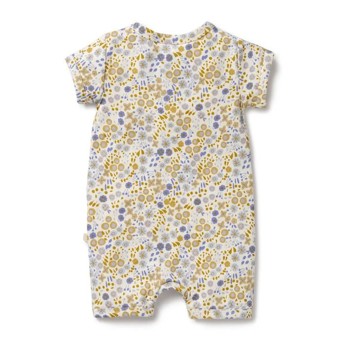 Wilson & Frenchy Organic Boyleg Zipsuit - Little Meadow - Aster & Ruby