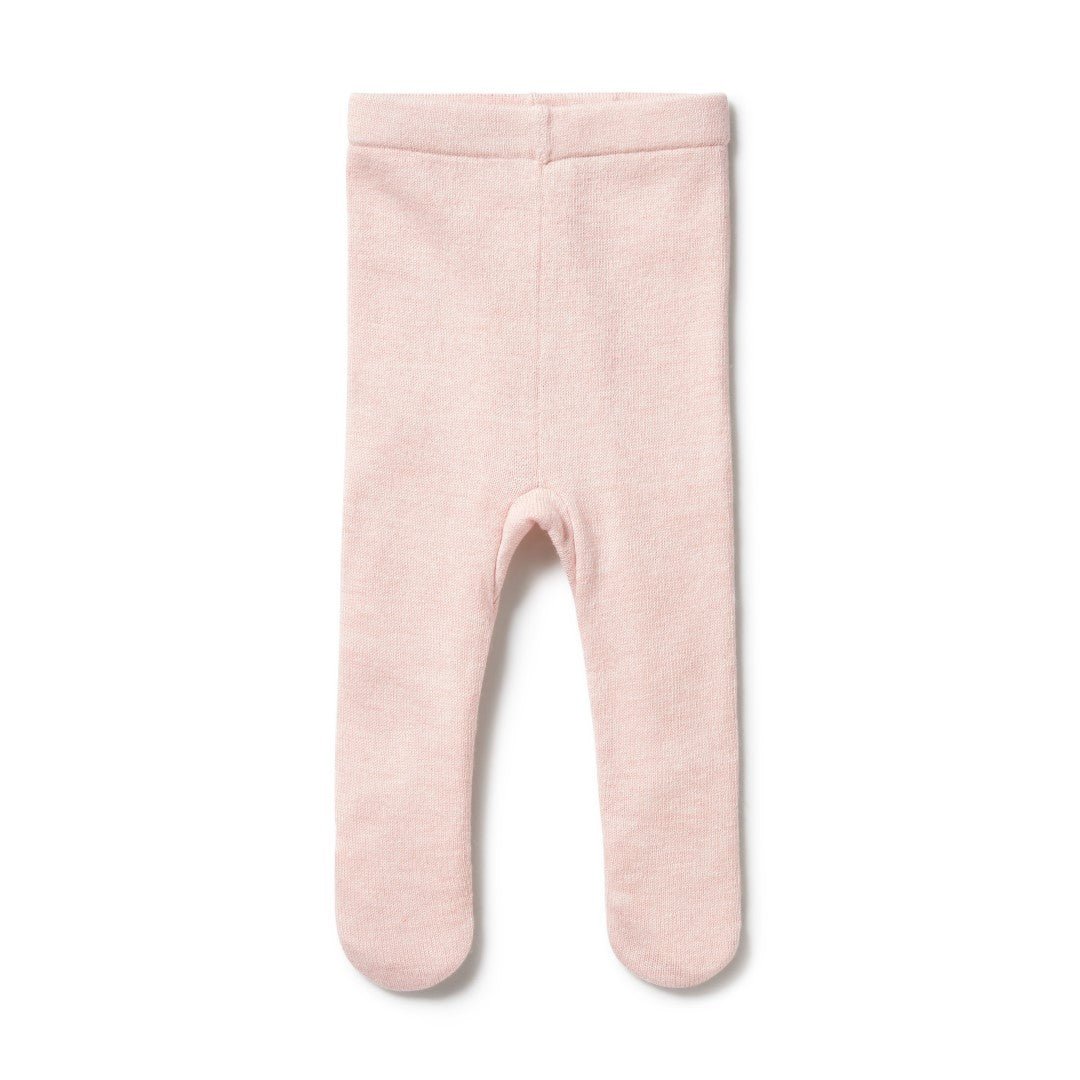 Wilson & Frenchy Pink Knitted Legging With Feet - Aster & Ruby