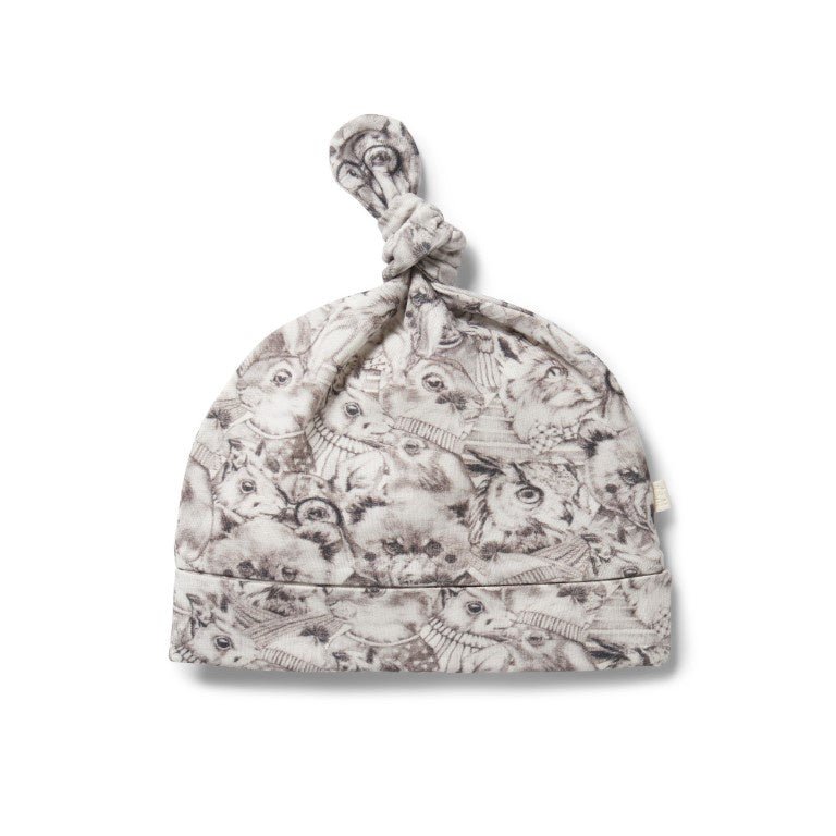 Wilson & Frenchy Rib Knot Hat Forest Animals-Aster & Ruby