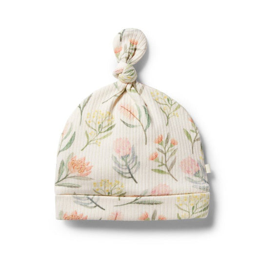 Wilson & Frenchy Rib Knot Hat Pretty Floral-Aster & Ruby