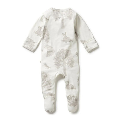 Organic Zipsuit with Feet Welcome to the World