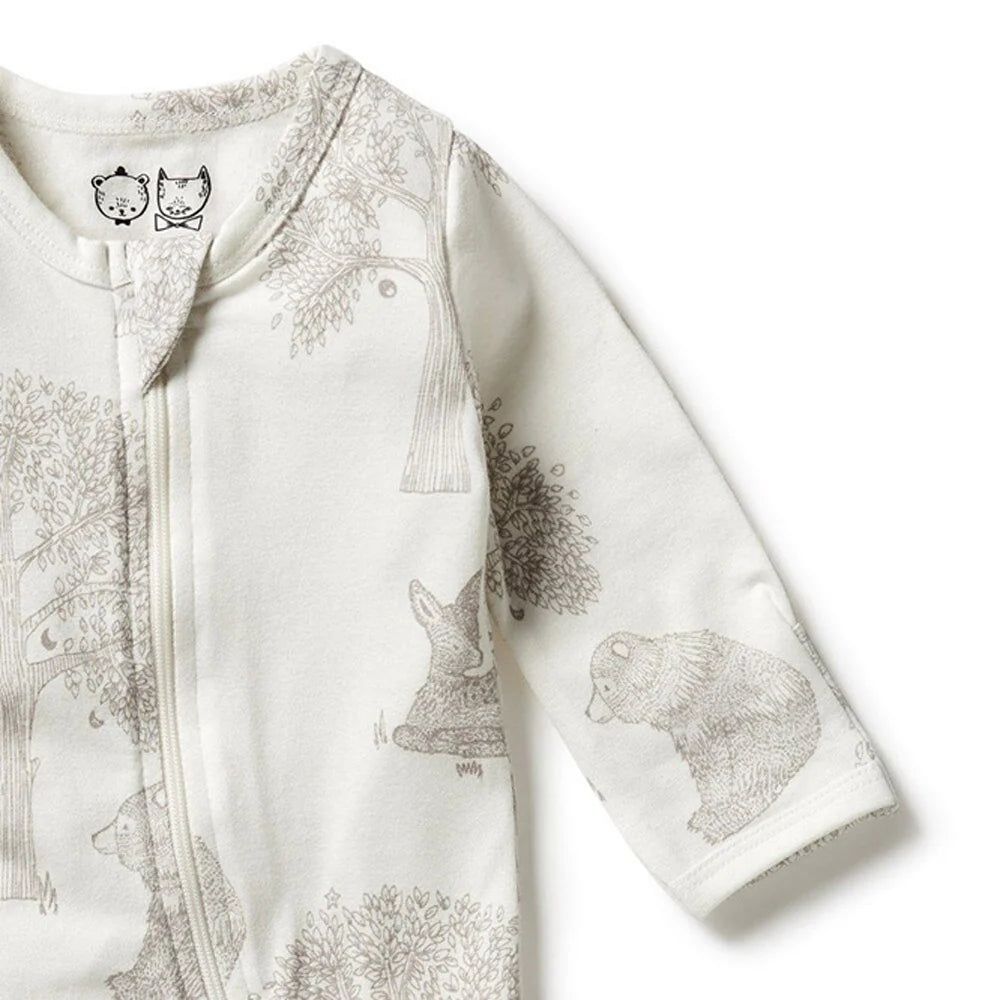 Organic Zipsuit with Feet Welcome to the World