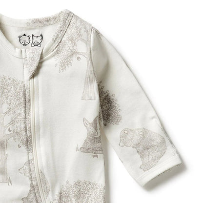 Organic Zipsuit with Feet Welcome to the World