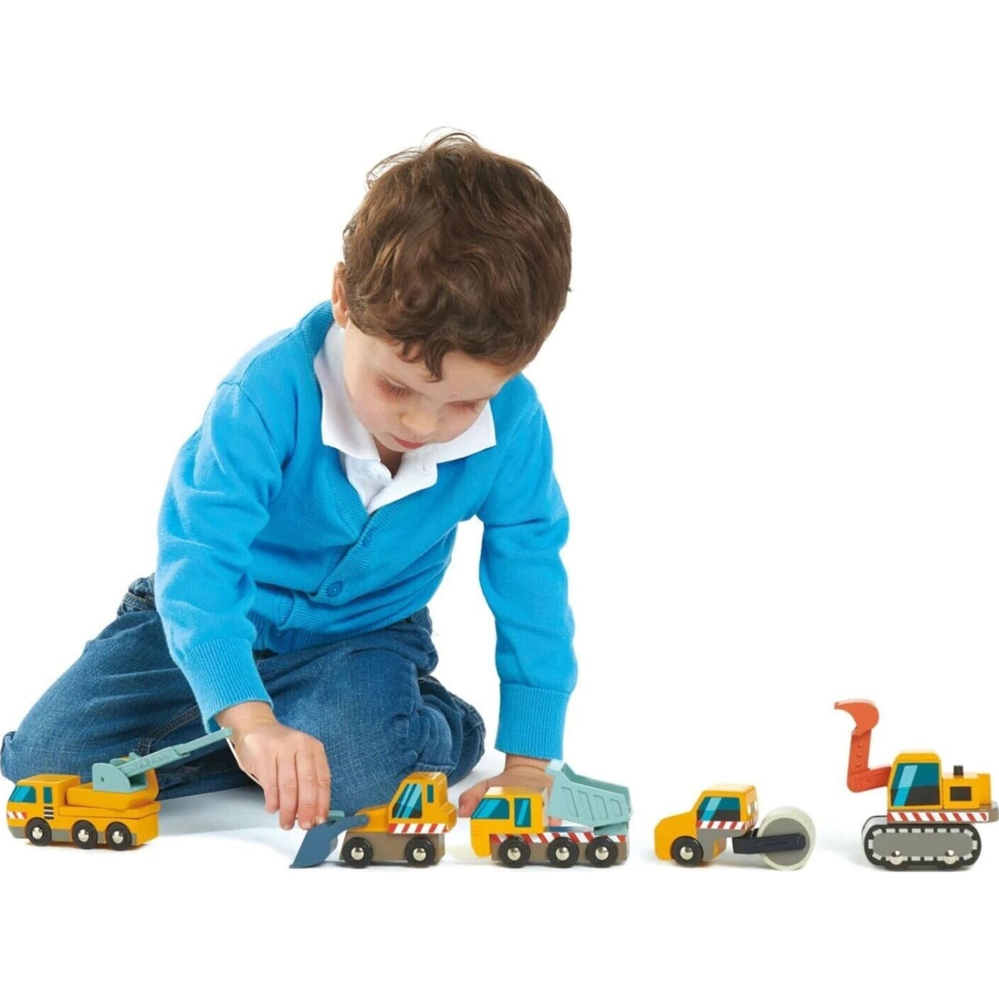 Tender Leaf Wooden Construction Car Set | Aster & Ruby
