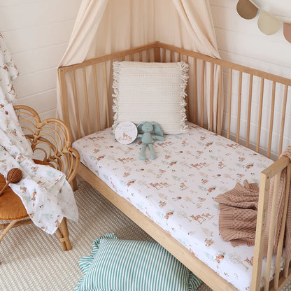 Woodland Tales Organic Fitted Cot Sheet