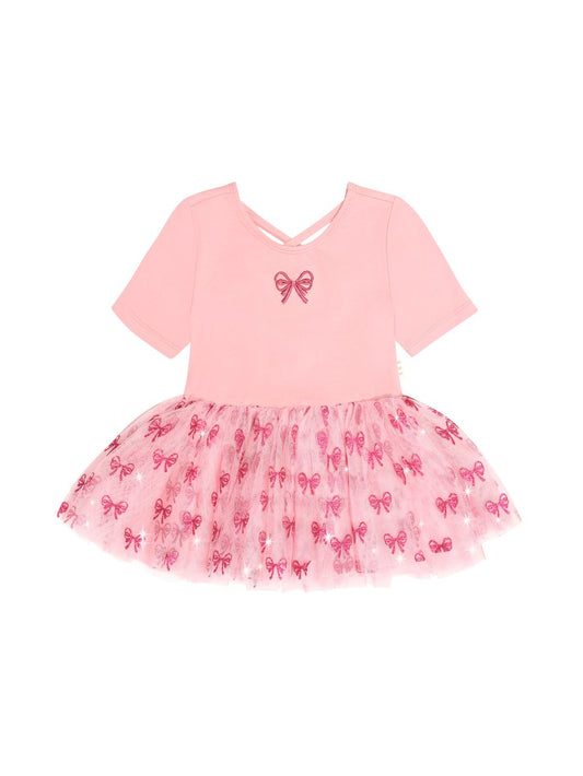 Glitter Bow Tutu Tulle Dress