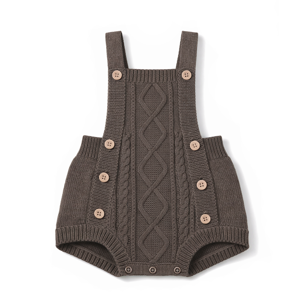 Espresso Cable Knit Romper
