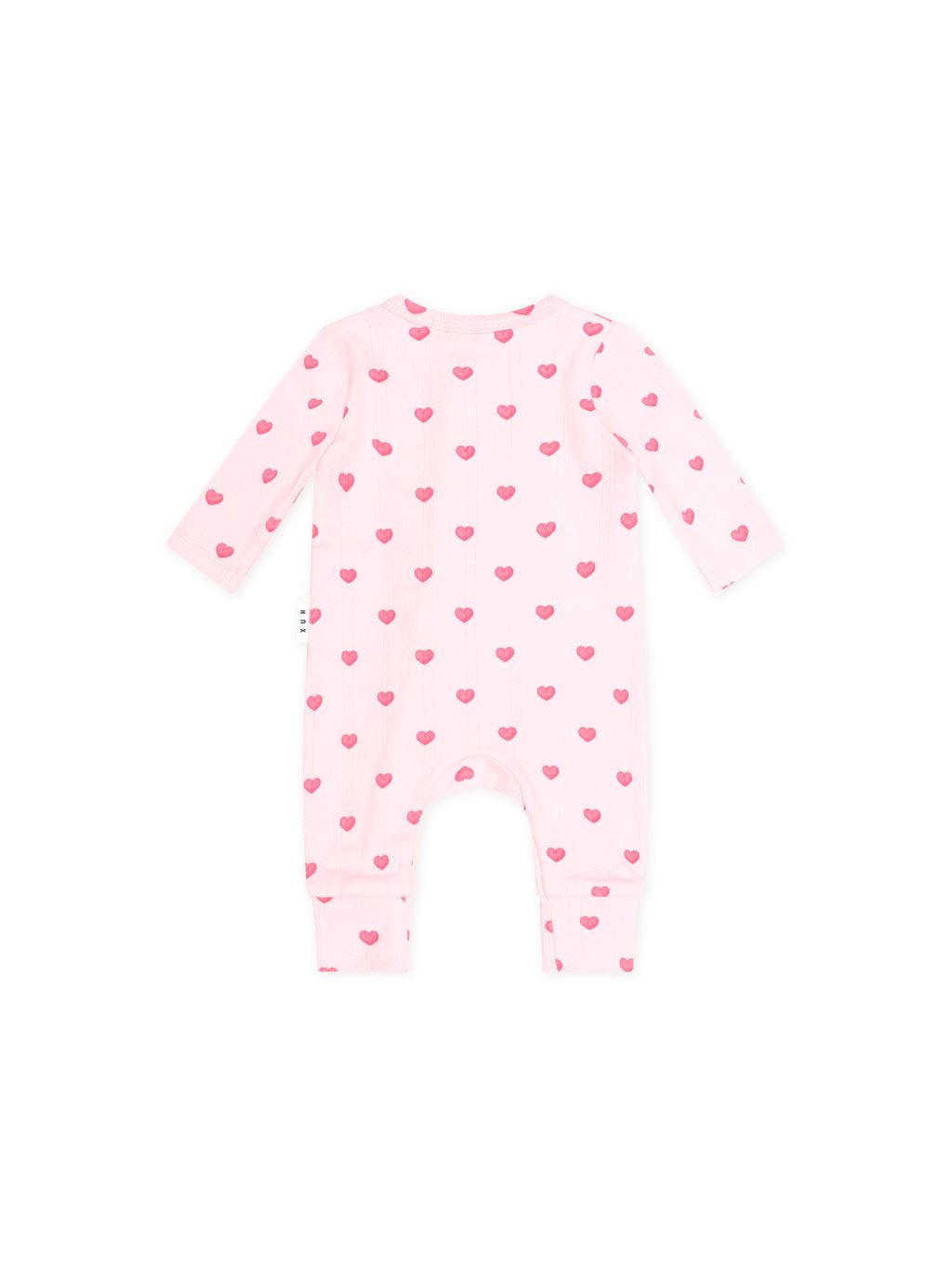 I Heart You Pointelle Frill Zip Romper