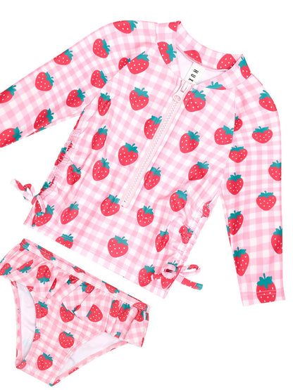 Strawberry Check 2 Piece Swim Set