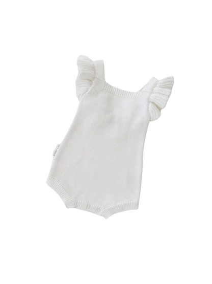 Ziggy Lou Frill Romper - Milk - Aster & Ruby