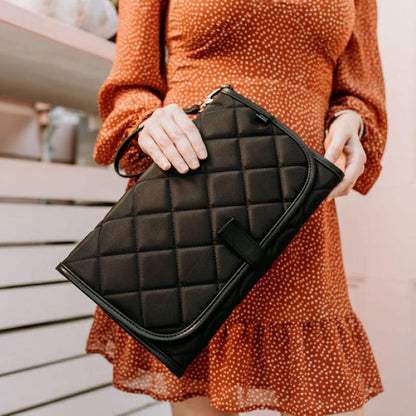 Change Mat Clutch Black Quilt